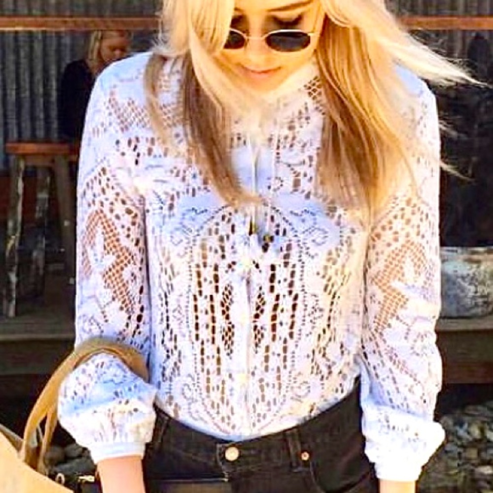🌺🎉HP🎉🌺 NWT Spell & The Gypsy White Dove Fleetwood Lace Blouse - Picture 5 of 16